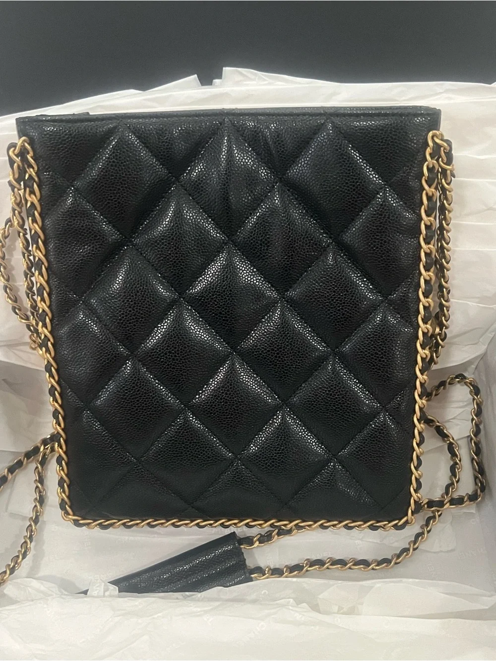 Chanel Caviar Chain Around Small Tote